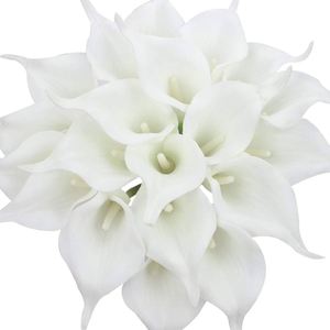 New Design Modern EVA Artificial White Lily Flowers Heads for Hanging Crystals <b>Wedding</b> <b>Ceiling</b> <b>Decoration</b> - Product Image 1