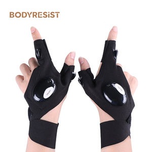 Sarung tangan senter LED dua jari, sarung tangan memancing dengan lampu tahan lama, dapat diisi ulang baterai USB luar ruangan 1 pasang - Product Image 1