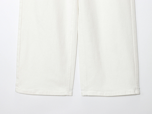 Jeans Casual alla Moda per Donna, Colore Bianco, Chiusura <span class=keywords><strong>con</strong></span> Cerniera, Lunghezza al Polpaccio, Gamba Larga, <span class=keywords><strong>con</strong></span> <span class=keywords><strong>Cintura</strong></span> - Product Image 5
