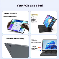 Prix usine 14 pouces 3.40Ghz processeur Intel 16GB RAM IPS 2-en-1 tablette ordinateur portable détachable anglais pour l'éducation commerciale élégant