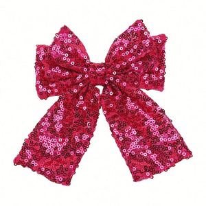 Barrette à cheveux pour enfants, mignonne, avec nœud brodé de perles et paillettes, grande pince latérale en queue de cygne pour frange, avec embout en tissu pour petite fille, style européen-américain LX - Product Image 6