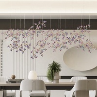 Branche personnalisée Lustre Art Design Deluxe Villa Escalier Salon Cristal Fleur Vigne Décor Suspension