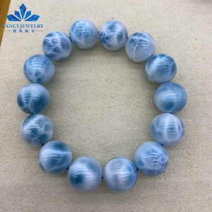 High Quality Big Size Natural <strong>Larimar</strong> Beads 10mm 11mm 12mm 13mm 14mm 15mm 16mm 17mm 18mm 20mm <strong>Bracelet</strong> for <strong>Jewelry</strong> Making - Product Image 1