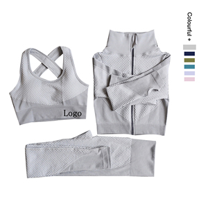 Biểu Tượng Tùy Chỉnh Ba Mảnh Liền Mạch Áo Ngực Crop Top Tập Luyện Và Tummy Kiểm Soát Chống Cellulite Xà Cạp Bộ - Product Image 1