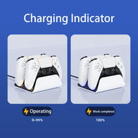 Support de charge rapide double pour PS5 Pro, station de charge pour manettes de jeu avec indicateur LED pour manettes PS5 DualSense/Slim