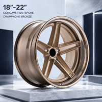 Jantes forgées concaves profondes de 18, 19, 20 et 22 pouces, 5x120, 5x114.3, 5x115, bronze, lèvres polies, pour Mustang, Camaro, Challenger, Hellcat