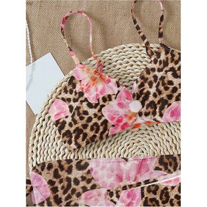 FOXA Ensemble bikini 3 pièces pour filles, imprimé floral léopard, avec jupe de plage, maillot de bain rembourré pour adolescentes - Product Image 4