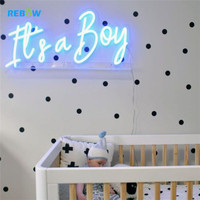 Lampu Neon LED Tanda Dinding Custom Bertuliskan Oh Baby untuk Dropshipping
