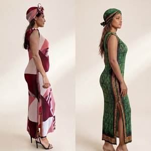 Premium Geometric Lounge Set Soft Polyester <strong>Kaftan</strong> Shawl Lightweight Breathable Four-Way Stretch with Sun Protection for <strong>Summer</strong> - Product Image 2