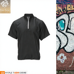 Chaqueta Deportiva Casual de Manga Corta para Hombre, con Cierre de 1/4, Cuello Alto, Ligera, de Poliéster - Product Image 3