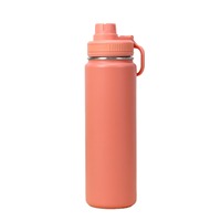 Botella de Agua de 24 oz con Recubrimiento en Polvo, con Asa, para Viajes al Aire Libre, Deportes, Termo, Botella de Bebida con Grabado Láser Recto