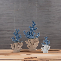 Figurines nordiques en céramique corail de haute qualité Accessoires de table Objets de décoration sur le thème de l'océan