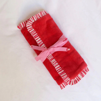 Nuevo Producto, Regalo para el Día de San Valentín, Organizador de Joyas, Bolsa de Viaje Elegante de Terciopelo Rojo con Cordón Rosa