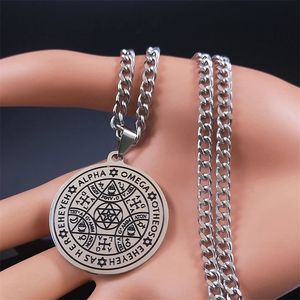 Collar Talismán Tetragramatón, Amuleto Mágico de Ángel Enochiano, Collar de Acero Inoxidable con Estrella de David, Alfa Eheh - Product Image 4