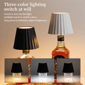 LED Striped Atmosphere <strong>Table</strong> Lamp Flexible Simple Plug-in Wine Bottle Lamp Folding Tri Color Infinite Dimming Retro Night <strong>Light</strong> - Product Image 3