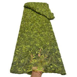 NI.AI - Telas de Encaje de Guipur Africanas de Alta Calidad, Tela de Encaje Nigeriana Bordada con Piedras para Confección de Vestidos de Fiesta - Product Image 2