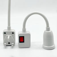 Douille de lampe universelle E27 ABS avec interrupteur, adaptateur d'extension flexible, prise EU/US/UK 100-240V