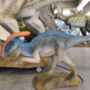 Figura de dinosaurio de tamaño real para decoración <span class=keywords><strong>Jurassic</strong></span> <span class=keywords><strong>World</strong></span>, estatua de <span class=keywords><strong>Dinosaurios</strong></span> animatrónicos, sombrilla con 2 bebés <span class=keywords><strong>pequeños</strong></span> - Product Image 4