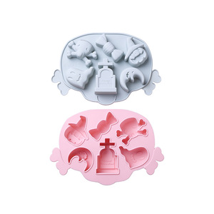 Moule à gâteau en silicone 100 % écologique, série Halloween, avec motifs citrouille, fantôme et pierre tombale - Product Image 6
