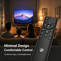 RCT5016 Control Remoto por Voz IR BLE Personalizado de 16 Teclas con Función de Aprendizaje, Botón de Silicona, 2 Pilas AAA para STB JCXK, Fabricante OEM ODM