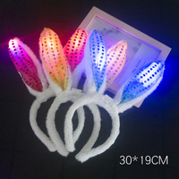 Accessoires vestimentaires de Pâques de la marque CS, modèle CS-L, oreilles de lapin en peluche douces avec LED, bandeau pour fête de Pâques
