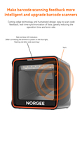 Escáner de Código de Barras Omnidireccional NORGEE HENEX H8000 2D, USB, para Supermercados, Garantía de 3 Años, en Stock