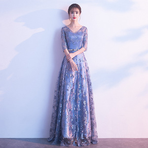 Robes <span class=keywords><strong>de</strong></span> soirée en mousseline <span class=keywords><strong>de</strong></span> soie à manches longues et à dentelle, style A, col bijou, <span class=keywords><strong>robe</strong></span> <span class=keywords><strong>de</strong></span> cérémonie pour invité <span class=keywords><strong>de</strong></span> mariage, longueur cheville, robes <span class=keywords><strong>de</strong></span> mariée pour femmes - Product Image 4