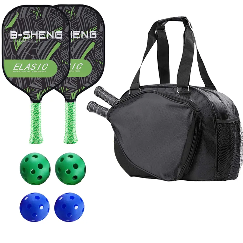 Set di 2 racchette da Pickleball in carbonio approvate Usapa personalizzate di 2 racchette da Pickleball 4 palline da Pickleball con anima a nido d'ape