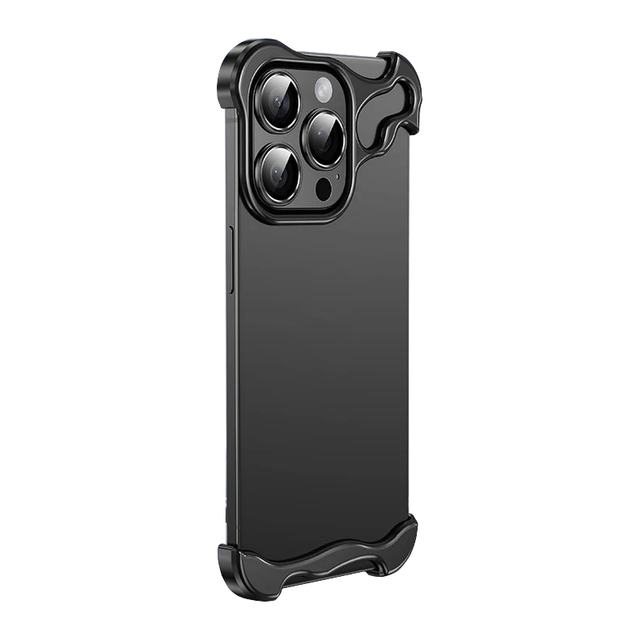 Irregular Titanium Alloy Bumper Mobile Phone Case for iPhone 15 14 Pro Max Plus 12 13 With Lens Protection Frameless Cover
