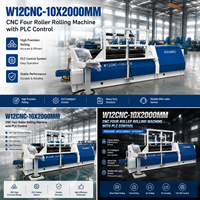 Machine de cintrage de tôles à quatre rouleaux hydraulique CNC automatique W12CNC-12X2000 à commande PLC pour le façonnage de métaux lourds en acier au carbone