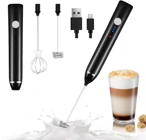 Mousseur à lait électrique rechargeable USB à 3 vitesses avec 3 fouets interchangeables, indicateur LED, mousseur à main pour café et <span class=keywords><strong>latte</strong></span> - Product Image 1