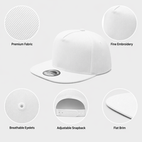 6-Panel 100% Baumwolle Einfarbige Modische Baseballkappe Verstellbar Unisex Erwachsene Sommer Street Dance Skateboarding Snapback