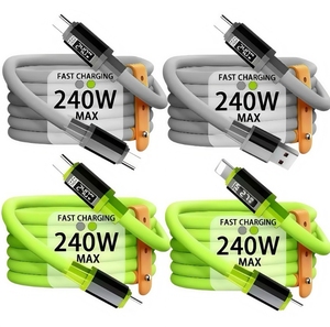 Cavo di Ricarica Rapida Ultra-Veloce 240W ad Alta Potenza con Display LED Digitale in Silicone, Tipo C, 6A con Chip E-Marker per Laptop e Telefono - Product Image 2