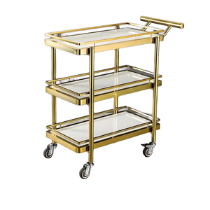Chariot de Service Commercial à Trois Niveaux en Acier Inoxydable Fournitures pour Hôtels et Restaurants - Product Image 3