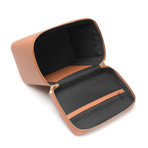 Borsa da Toilette <span class=keywords><strong>Professionale</strong></span> in Pelle PU Marrone, Grande Capacità, Organizer Cosmetico Portatile, Custodia per Prodotti di Bellezza da Donna - Product Image 6