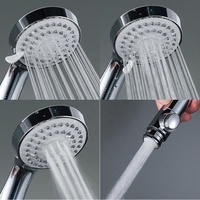 Kit de douche haute pression 2-en-1 avec jet pulvérisateur 4 modes, économie d'eau, arrêt à une touche, ensemble de douche chromé pour camping-car avec tuyau et support