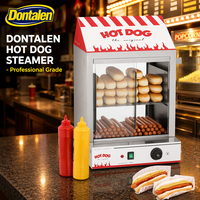Machine à hot-dogs électrique commerciale Dontalen en acier inoxydable 304 avec chauffe-pains et verre anti-buée, personnalisable avec logo