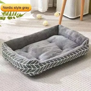 Cama cuadrada de verano para perros con estampado, alfombrilla para dormir, cama para gatos, cama para mascotas - Product Image 4