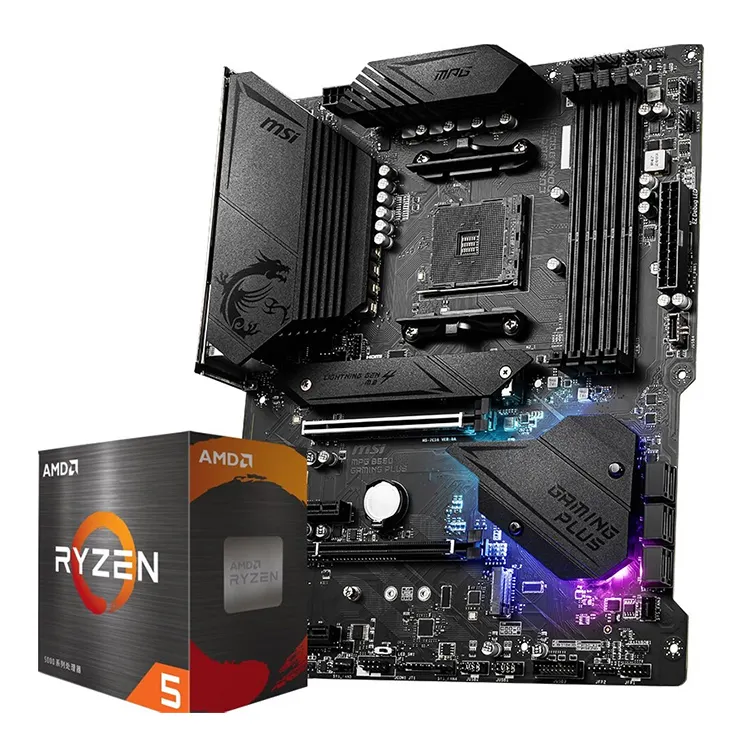 Neues Board für MSI MPG B550 Gaming Plus Gaming Motherboard Mit AMD Ryzen R5 5600X und R7 5800X CPU Combo auf Lager