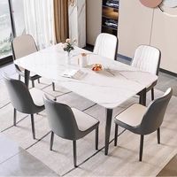 Table à manger en forme de patte d'éléphant, table à manger en pierre de luxe légère, table à manger moderne et simple, chaises de salle à manger pour la maison