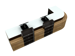 <strong>Industrial</strong> <strong>Style</strong> Black Metal Cashier Counter for Coffee Shop Durable Construction with Adjustable Interior <strong>Shelving</strong> - Product Image 4