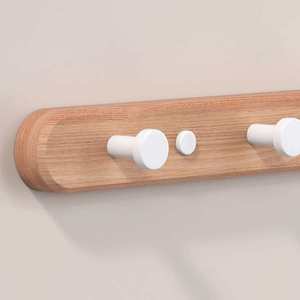 Solid Wood Wall Mounted <b>Hooks</b> With Aluminum Hangers For Bathroom <b>Kitchen</b> No Drill Self Adhesive <b>Hook</b> Rack - Product Image 3