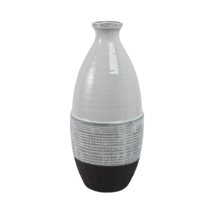 Vaso a Bottiglia con Fondo Texturizzato, Elegante Accento in Ceramica Stoneware per Arredamento Casa e Composizioni Floreali - Product Image 3