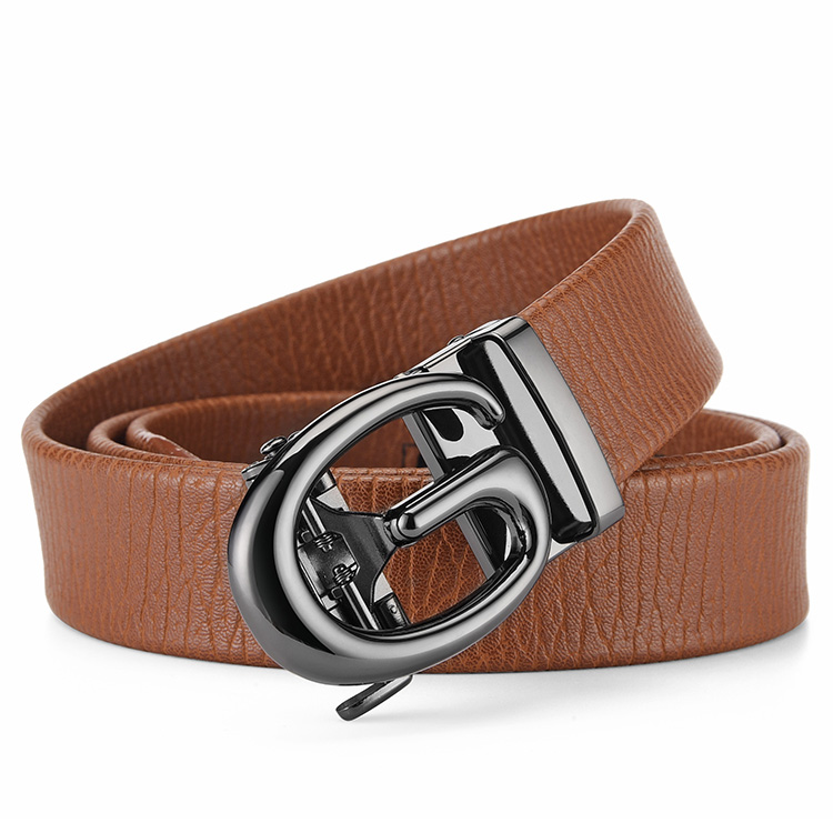 Мужской деловой ремень с автоматической пряжкой, трендовый ремень с роскошной пряжкой в западном стиле