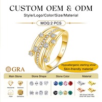 Anillo de Moissanita de Plata de Ley 925 con Personalización Ligera, Certificado, Banda de Eternidad, Joyería de Boda para Mujer, Pasa la Prueba del Diamante