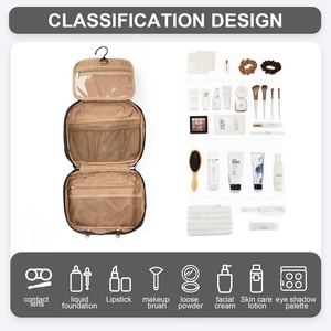 Large Capacity Portable Bathroom Hanging Washbag with Zipper Closure Waterproof Cosmetic Makeup Storage Travel Toiletry Bag Hook - Product Image 2
