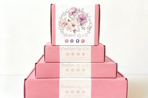 Boîte d'expédition cosmétique en carton ondulé rose personnalisée avec logo |   Emballage écologique recyclable pour l'expédition de produits de beauté - Product Image 4