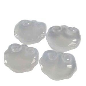 Pendentif Ruyi en calcédoine blanche glacée, unisexe, agate blanche, motif nuage porte-bonheur Pixiu, pour usage quotidien - Product Image 5