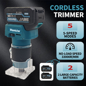 Défonceuse compacte sans fil Mamidw, outil de rabotage à immersion 33 000 tr/min, base fixe 5 vitesses, pour <span class=keywords><strong>batterie</strong></span> 18V - Product Image 2
