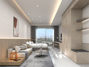 Muebles Comerciales para Proyectos de Habitaciones de Huéspedes de Estadía Prolongada y Negocios de Boutique TOPOHUT, Juego de Muebles Modulares de MDF para Suites de <span class=keywords><strong>Hotel</strong></span> FF&E - Product Image 2